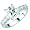 Sterling silver clear cubic zirconia square claw set ring-K