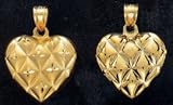 14kt Gold Waffle Design Heart Charm-P93199