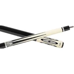 Buy Meucci 9721WBD White and Black Ebony Pool Cue with Black Dot Shaft