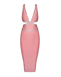 V-neck Spaghetti Strap Cocktail Nylon/Rayon/Spandex Fitted Bandage Dress/Bodycon Dress/Club Dress/Party Dress/Midi Dress 