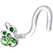 Bioplast Green Cherry Gem Nose Screw Ring