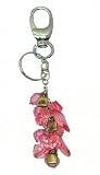 Key Chain Purse Clip - Pink Beads with Locks