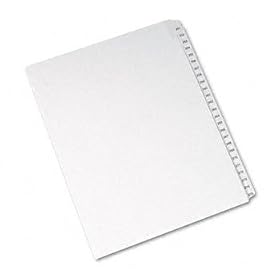 Allstate-Style Legal Side Tab Dividers, 25-Tab, 251-275 Letter, White, 25/Set