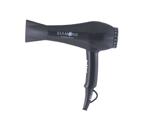 Babyliss Pro BABDTB5586 Diamond Titanium 1900 Watt Ionic Hair Dryer, Black