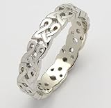 Ladies 14K White Gold Contemporary Celtic Band - Made in Ireland