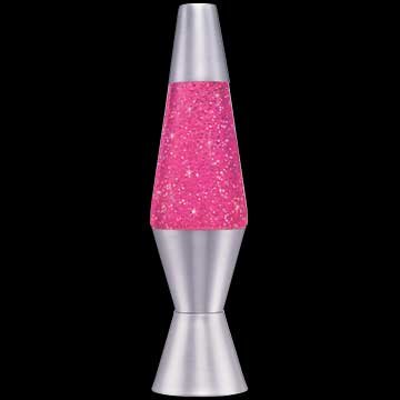 Lava Lamp Original Brand 8 oz. Accent- Pink Liquid with Silver Glitter
