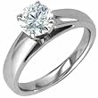 14K White Gold Ladies Solitaire Diamond Ring