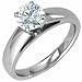 14K White Gold Ladies Solitaire (One Stone) Diamond Ring