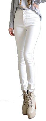 レディース　春夏　カジュアル　人気　ホワイトスキニー＆ストレッチ素材のジーンズ　パンツ　ホワイト・ブラック限定　ハイウエスト　スキニー脚細効果　コーデしやすいおしゃれ　おすすめ商品　4サイズ：28.29．30.31　『sunsunmarce限定・巾着袋付き』