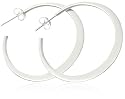 Silver 35mm Flat Hoop Earrings