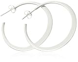 Image of Silver 35mm Flat Hoop Earrings