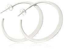 Silver 35mm Flat Hoop Earrings