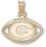 Georgia Bulldogs Pierced G Football Pendant - 14KT Gold Jewelry