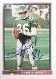 Fred Barnett, Philadelphia Eagles, 1991 Bowman Autographed Card