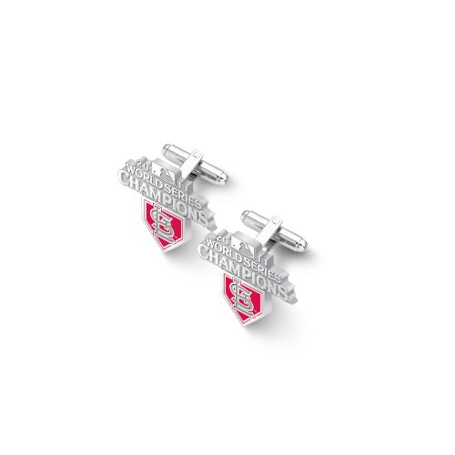 MLB St. Louis Cardinals 2011 World Series Championship Sterling Silver Cufflinks with Enamel by LogoArt®