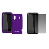 EMPIRE Purple Silicone Skin Case Cover + Screen Protector for Sprint HTC Ki ....