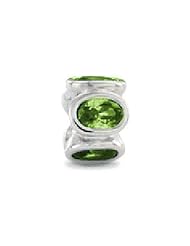 Zable(tm) Sterling Silver Bezel Set Ovals August Bead / Charm