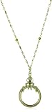 1928 Boutique Ornate Brass Tone Magnifying Glass Necklace