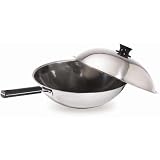 Pgs Stainless Steel Commercial Wok With Cover