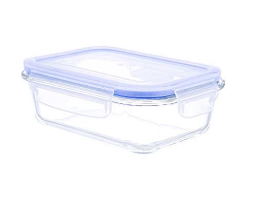 Kinetic Go Green Glasslock Elements Series 22-Ounce Rectangular Food Storage Container with Vented Lid 55082