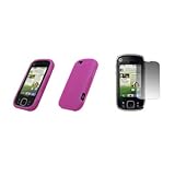 Motorola CLIQ XT - Premium Hot Pink Soft Silicone Gel Skin Cover Case + Cry ....