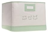 Embroidered Canvas Crate -Sage