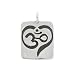 Rectangular Om (Aum) and Heart Design Pendant in Sterling Silver, #7790