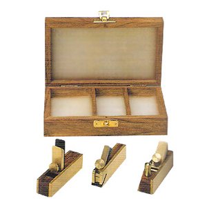 Kaufhof ATS-5464 Micro Brass Planes in a Wooden Box 3 Piece