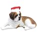 Sandicast Saint Bernard with Santa Hat Holiday Ornament