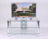 42 Inch TV Stand in Glass and Aluminum Finish RTA TVG-006S