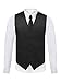 Azzurro Men's Dress Vest Set Neck Tie, Hanky for Suit or Tuxedo