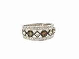 Art Deco Multi Colored Diamond Band in White Gold by Manak