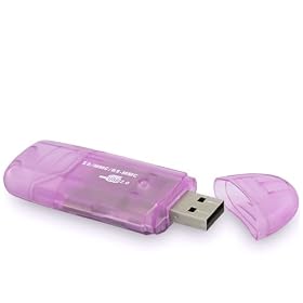 SD MMC Memory Card to USB 2.0 Adapter, Clear Purple by eforcity