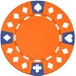 Clay Composite Tri Color Diamond Suited Poker Chips 25 11.5 gram Orange Poker Chips