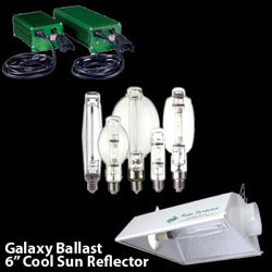  Galaxy Digital Ballast 600w Ballast 6in. Cool Sun Reflector Ultra Sun HPS Bulb 