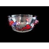 Red Hat Dazzle Design - Hand Painted - Serving Bowl - 6 inch diameter
