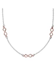 Ze Sterling Silver Rose Gold Infinity Necklace