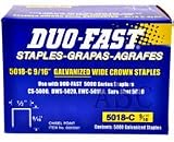 Duo Fast 5018C 20 Gauge Galvanized Staple 1/2-Inch Crown x 9/16-Inch Length, 5000 Pack