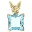 Princess Cut Blue Topaz Solitaire Pendant in 14K Yellow Gold