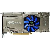 玄人志向 グラフィックボード GeForce GTX570 1280MB PCI-E DVI mini-HDMI 空冷ファン 2スロット占有 補助電源6pin×2 GF-GTX570-E1280HW/FJ GF-GTX570-E1280HW/FJ