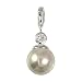 SilberDream 925 Sterling Silber Charm Perle wei� Anh�nger f�r Armband Kette Ohrring FC226W
