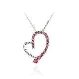 Sterling Silver Ruby Floating Open Heart Pendant