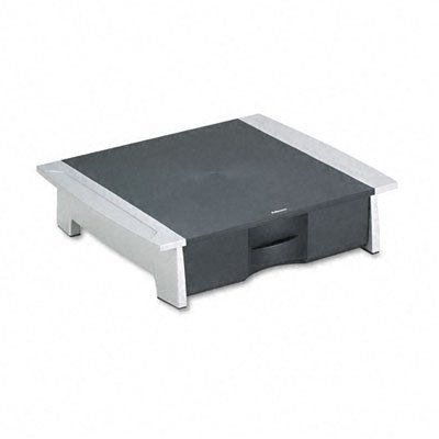 FEL8032601 Printer/Fax/Office Machine Desktop Stand with Storage Drawer, Black/Silver