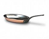 Frying Pan, 14-1/4'' L X 1/32'' H X 8-5/16'' W, Oval, Copper, Stainless Steel Lining