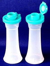 Tupperware Salt & Pepper Shakers with Tropical Water Seals