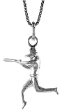 Sterling Silver 3/4 (20mm) Tall Baseball Player Pendant