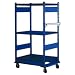 Equipto 4583 V-Grip 3-Shelf Wire Shelving Cart with Standard Duty Casters, 18 Gauge Steel, 500 lbs Capacity, 36" W x 54" H x 18" D, Textured Regal Blue