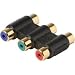 Steren RGB RCA Coupler - 3 x RCA Female to 3 x RCA Female - Plastic
