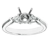 18k White Gold Platinum Prong Head Engagement with Trillion Cut Diamond (G-H/VS, 1/4 ct. tw.)
