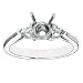 18k White Gold Platinum Prong Head Engagement with Trillion Cut Diamond (G-H/VS, 1/4 ct. tw.)